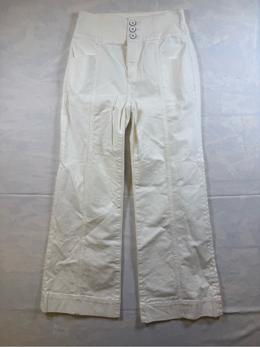 kate spade White/Cream High-Rise Wide Leg Pants